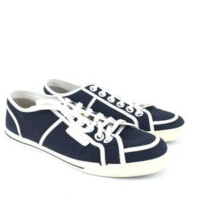 Louis Vuitton White Trim Canvas/Leather Lace-Up Sneakers SZ 9.5